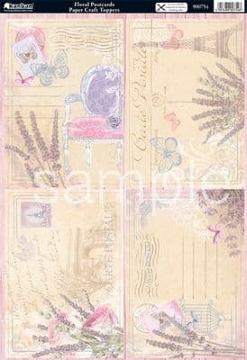 FLORAL POSTCARDS KANBAN DIE CUT TOPPERS 754