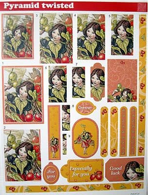 FLOWER FAIRIES 37 DIE CUT PYRAMID DECOUPAGE STUDIO LIGHT