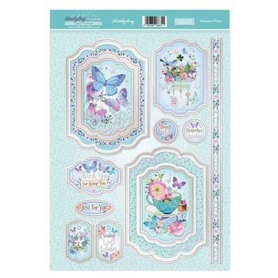 Flutterbye Wishes - Hunkydory Favourites Toppers A4 Sheet