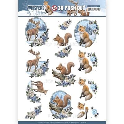 Forest Animals  Christmas Die Cut Decoupage Sheet Amy Design Push Out SB10694