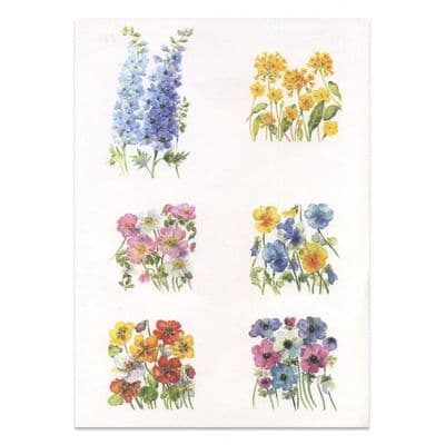 GARDEN FLORALS Watercolour Paper Toppers P39