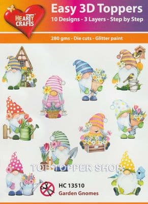 Garden Gnomes 10 Easy 3d Die Cut Decoupage Toppers Hearty Crafts HC13510
