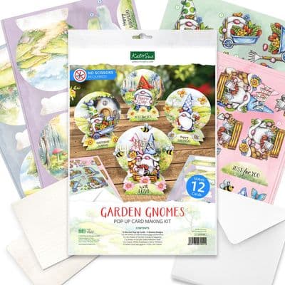 Garden Gnomes - Katy Sue Die-Cut Pop Up Card Making Kit - Make 12 Cards