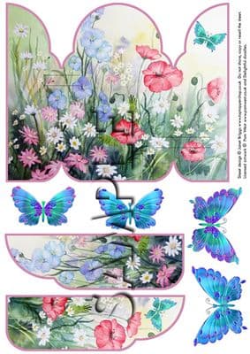 Gatefold Pop Up Decoupage Card  Printed Sheet