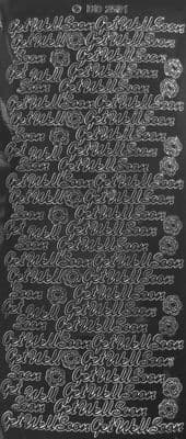 Get Well Soon Black Peel Off Stickers Doodey 2501