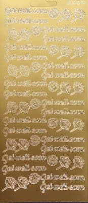 Get Well Soon Gold Peel Off Stickers JeJe 08