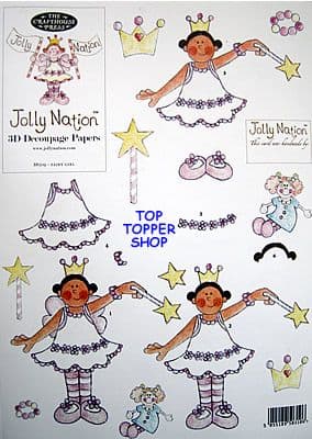 GIRLS - FAIRY GIRL asian skin PAPER NATION A4 SBS DECOUPAGE SHEET