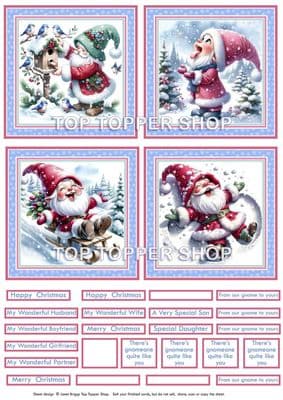 Gnomeone Quite Like You - Christmas Toppers for Card Making 290gsm TTSTOPX20