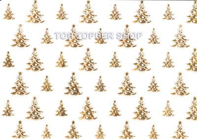 Gold Foiled Christmas Trees A4 Vellum Paper
