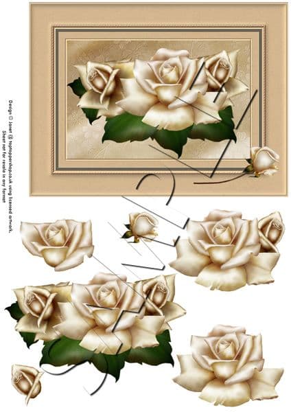 GOLDEN ROSES DECOUPAGE  sheet