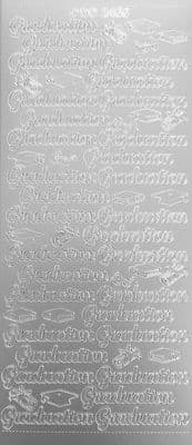 Graduation Silver Peel Off Stickers Doodey 2455
