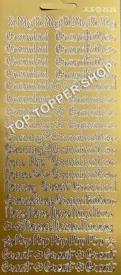 Grandad Grandma etc. Gold Peel Off Stickers JeJe 252500