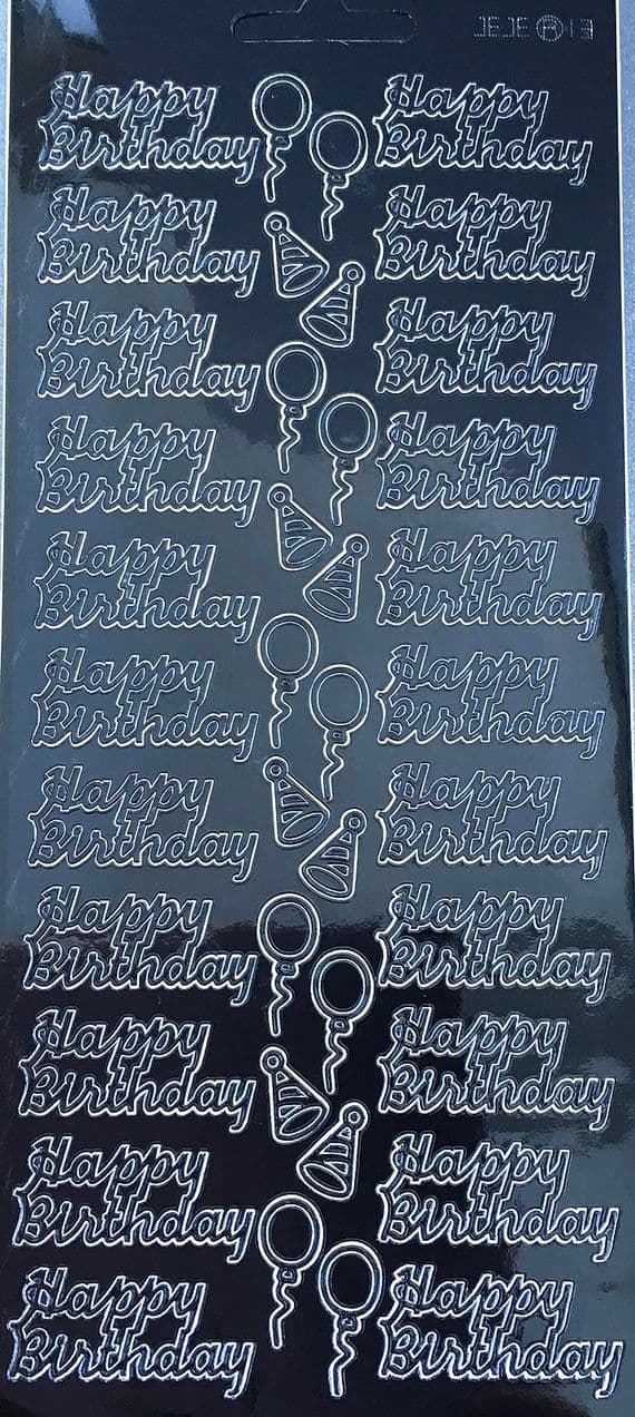 HAPPY BIRTHDAY BLACK PEEL OFF STICKERS J13 487313