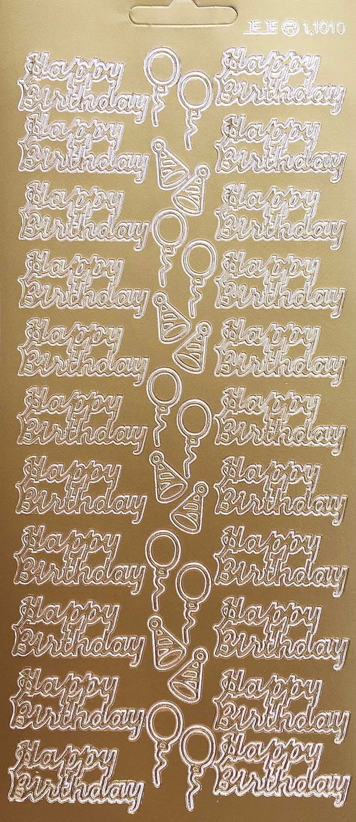 HAPPY BIRTHDAY GOLD PEEL OFF STICKERS 1 1010 487300