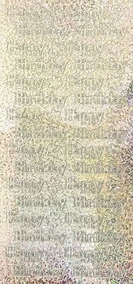 HAPPY BIRTHDAY large, HOLOGRAPHIC SILVER PEEL OFF STICKERS JeJe 484571