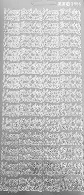 Happy Birthday Small Silver Peel Off Stickers JeJe 3886