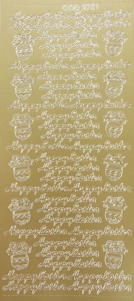 Happy Easter Gold Peel Off Stickers Doodey DD2751