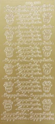Happy Easter Gold Peel Off Stickers Doodey DD2751