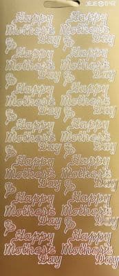 Happy Mother's Day Gold Peel Off Stickers JeJe 048