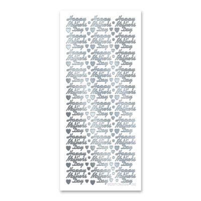 Happy Mother's Day Silver Katy Sue Peel Off Stickers XL282U