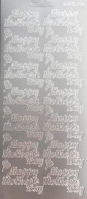 Happy Mother's Day Silver Peel Off Stickers JeJe 048