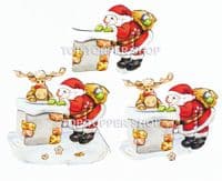 Happy Santa 10 Easy 3d Die Cut Christmas Decoupage Toppers Hearty Crafts HC10809