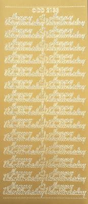 Happy Valentine's Day Gold Peel Off Stickers Doodey 2133