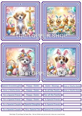 Have a Woofly Easter Card Toppers  TTSTOP19
