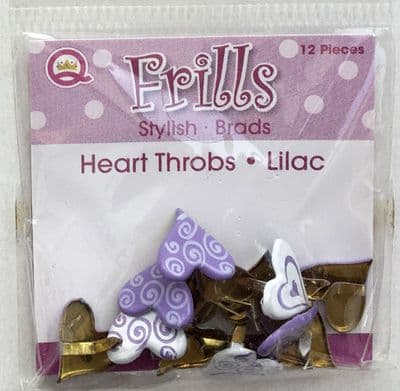 HEART THROBS 12 LILAC BRADS