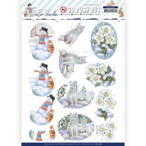 Helleborus  Christmas Die Cut Decoupage Sheet Jeanine's Art Push Out SB10698