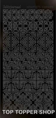 Hobbydots Corners Black Mirror Peel Off Stickers STDAC3