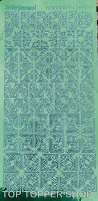 Hobbydots Corners Christmas Green Mirror Peel Off Stickers STDMCJ