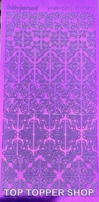 Hobbydots Corners Purple Mirror Peel Off Stickers STDMC9
