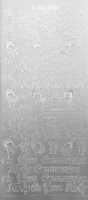 Holy Communion Silver Peel Off Stickers Doodey 2034