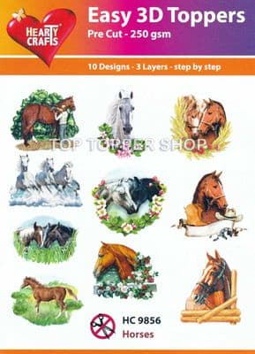 Horses 10 Easy 3d Die Cut Decoupage Toppers Hearty Crafts HC9856