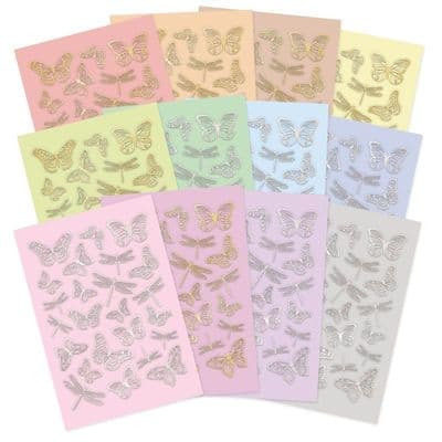 Hunkydory Stickables A4 Die-Cut Self-Adhesive Butterflies & Dragonflies - Pretty Pastels