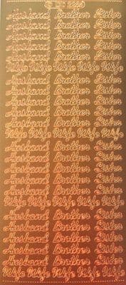 Husband Wife Brother Sister Copper Peel Off Stickers Doodey DD2265