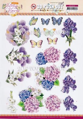 Hydrangea Die Cut Decoupage Sheet Jeanine's Art Push Out SB10642