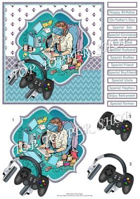 It Geek Computer Wizard 6x6 Decoupage Printed Sheet 938