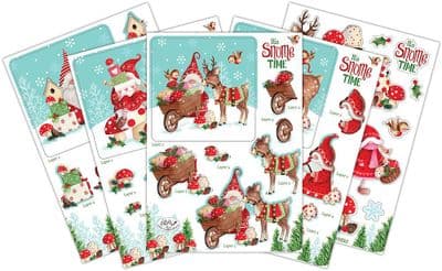 It's Snome Time 10 Sheets 3D Die Cut Christmas Decoupage Set Craft Consortium