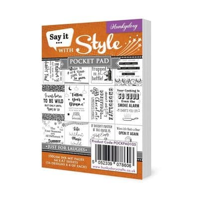 Just For Laughs Hunkydory Say it with Style Pocket Pad  64 A7 Sheets
