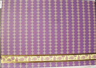 KANBAN A4 CARD MEHNDI PAISLEY, PURPLE W/ FOILED BORDER
