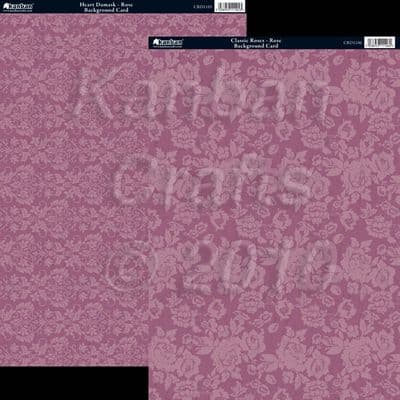 KANBAN CARD TWIN PACK - HEART DAMASK ROSE 1105