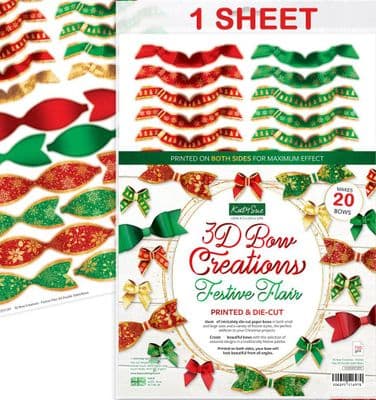 Katy Sue 3D Bow Creations - Festive Flair - 1 Sheet creates 20 Double Sided Bows