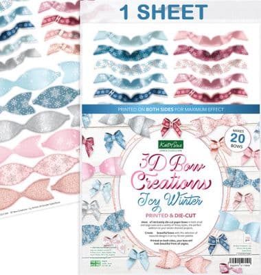 Katy Sue 3D Bow Creations - Icy Winter - 1 Sheet creates 20 Double Sided Bows