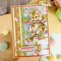 Kitten Kisses - Hello Spring Hunkydory Die Cut Decoupage Kit