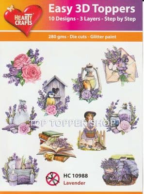 Lavender 10 Easy 3d Die Cut Decoupage Toppers Hearty Crafts HC10988