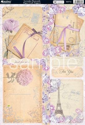 LAVENDER POSTCARDS KANBAN DIE  CUT TOPPERS 753