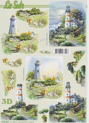 Lighthouse Garden Decoupage Sheet  Requires Cutting Le Suh  4169.227