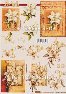 Lilies Condolences Le Suh Decoupage Sheet  Requires Cutting 4169608